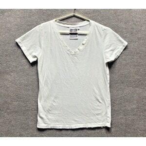 Jungmaven V-neck T-shirt Cream Hemp Organic Cotton Women Small SS Tee